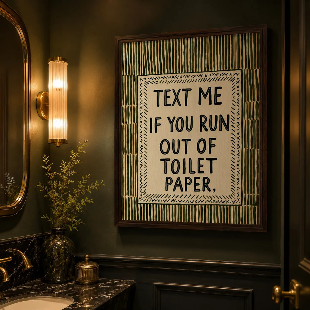 Text Me Toilet Paper Wall Art Decor - Wall Art Decor - lifestyle