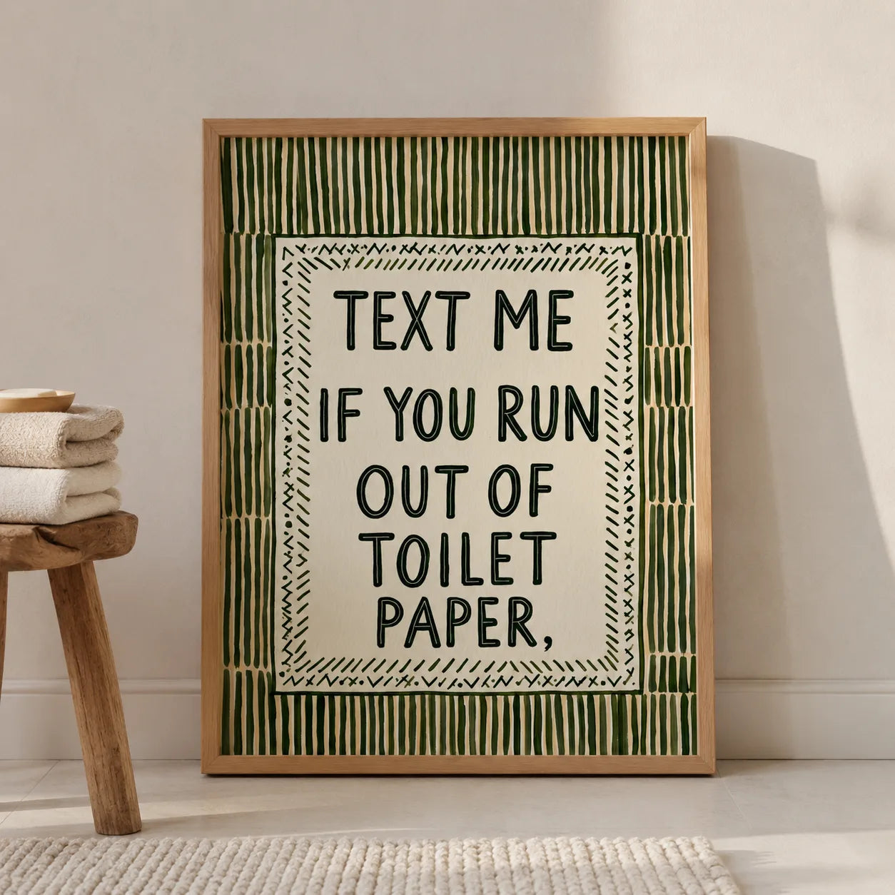 Text Me Toilet Paper Wall Art Decor - Wall Art Decor - side view