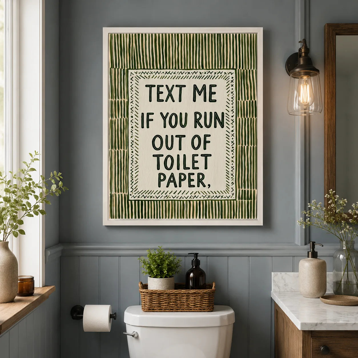 Text Me Toilet Paper Wall Art Decor - Wall Art Decor - styled