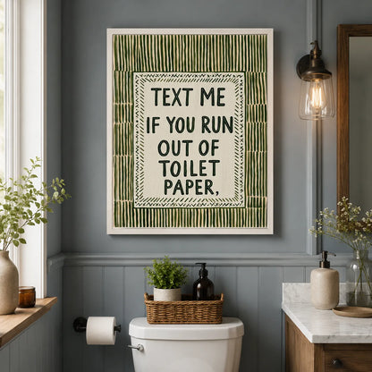Text Me Toilet Paper Wall Art Decor - Wall Art Decor - styled