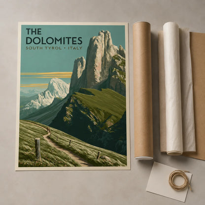 The Dolomites Travel Wall Art Decor - Wall Art Decor - back view