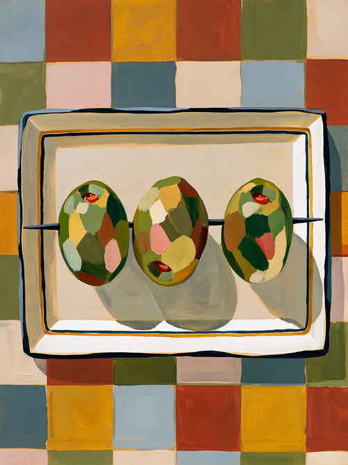 Three Olives Checkerboard Wall Art Decor