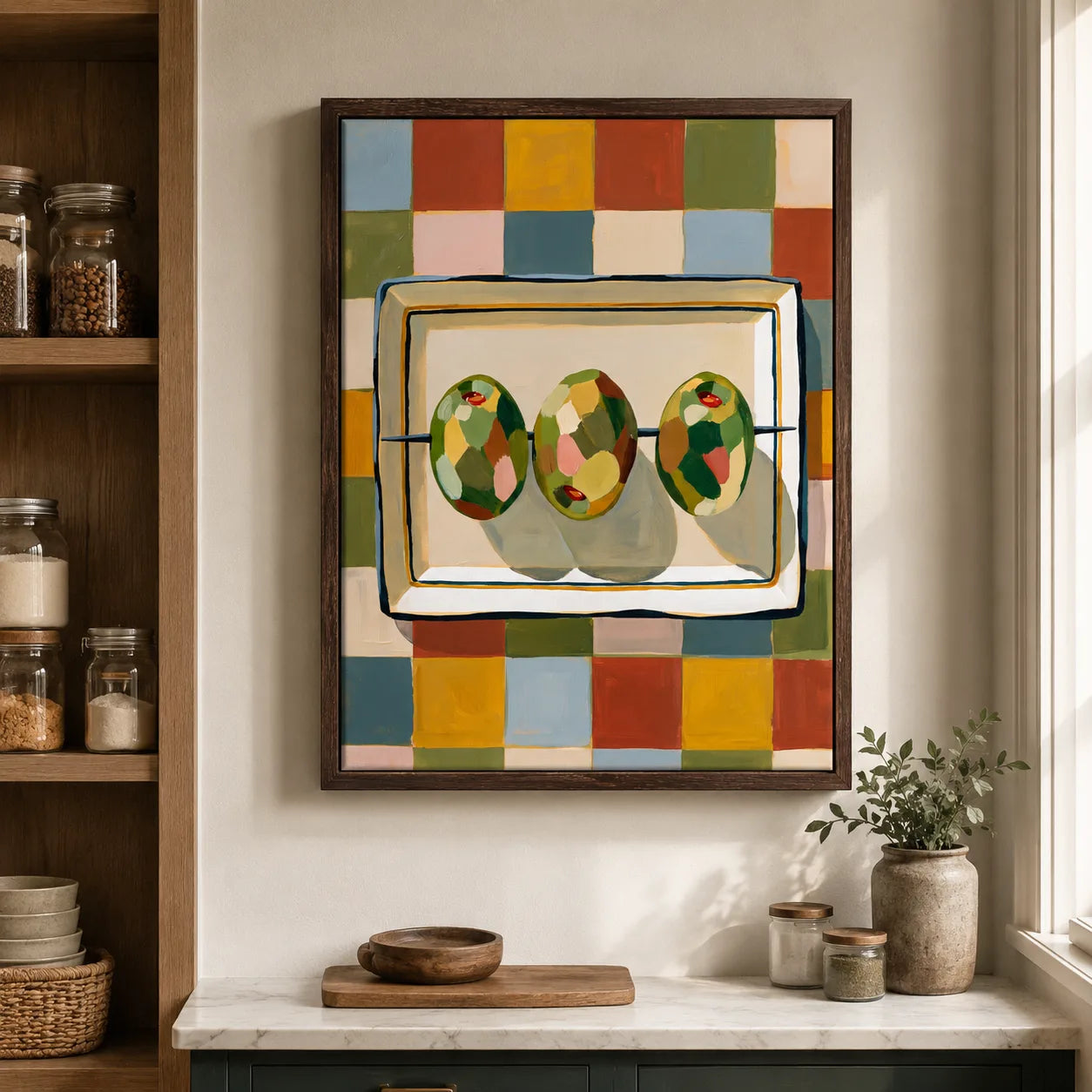 Three Olives Checkerboard Wall Art Decor - Wall Art Decor - styled