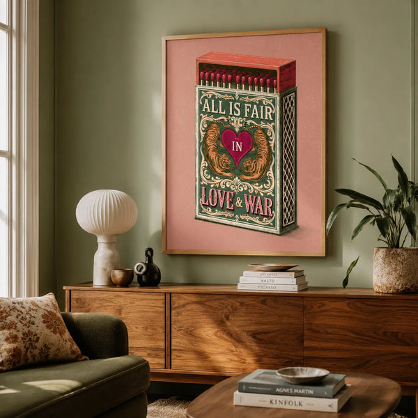 Tiger Matchbox Love and War Wall Art Decor