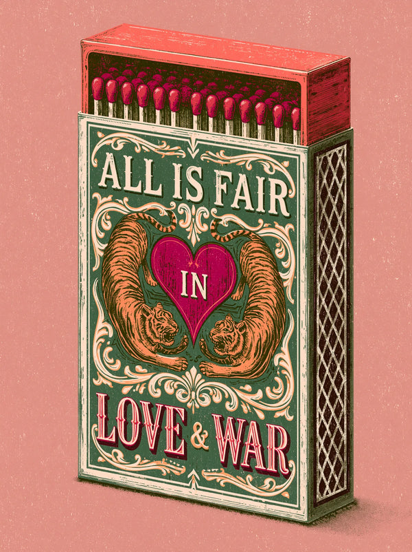 Tiger Matchbox Love and War Wall Art Decor