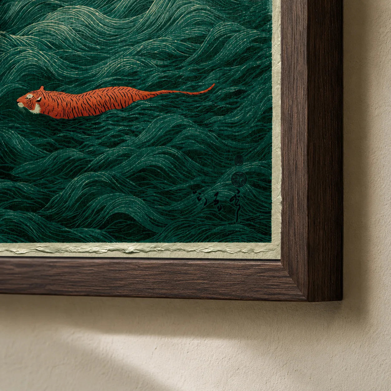 Tiger Swimming Through Waves Wall Art Decor - Wall Art Decor - packaging