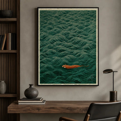 Tiger Swimming Through Waves Wall Art Decor - Wall Art Decor - view 11