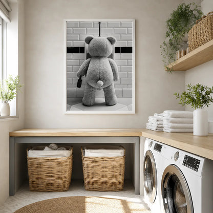 Tipsy Teddy Bear Bathroom Wall Art Decor - Wall Art Decor - alternate angle