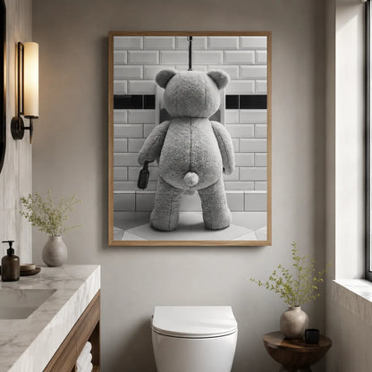 Tipsy Teddy Bear Bathroom Wall Art Decor - Wall Art Decor - detail