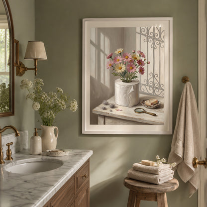 Toilet Paper Daisies Wall Art Decor preview 2