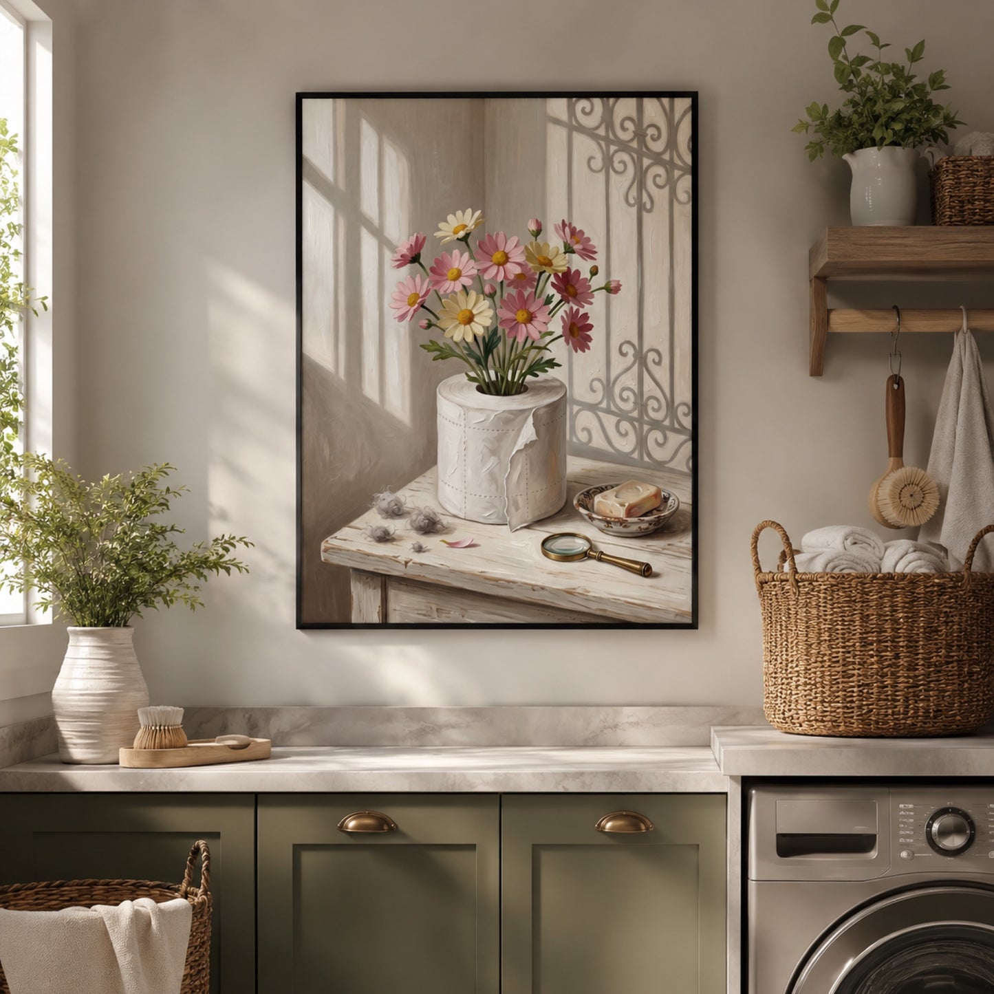 Toilet Paper Daisies Wall Art Decor preview 3