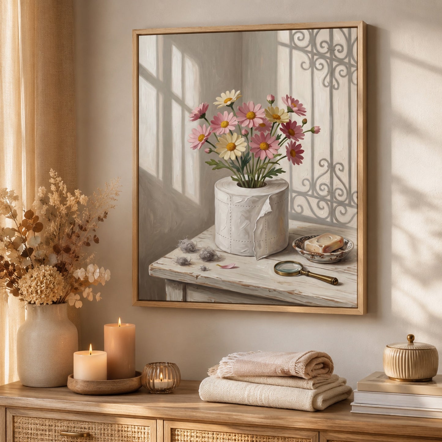 Toilet Paper Daisies Wall Art Decor preview 4