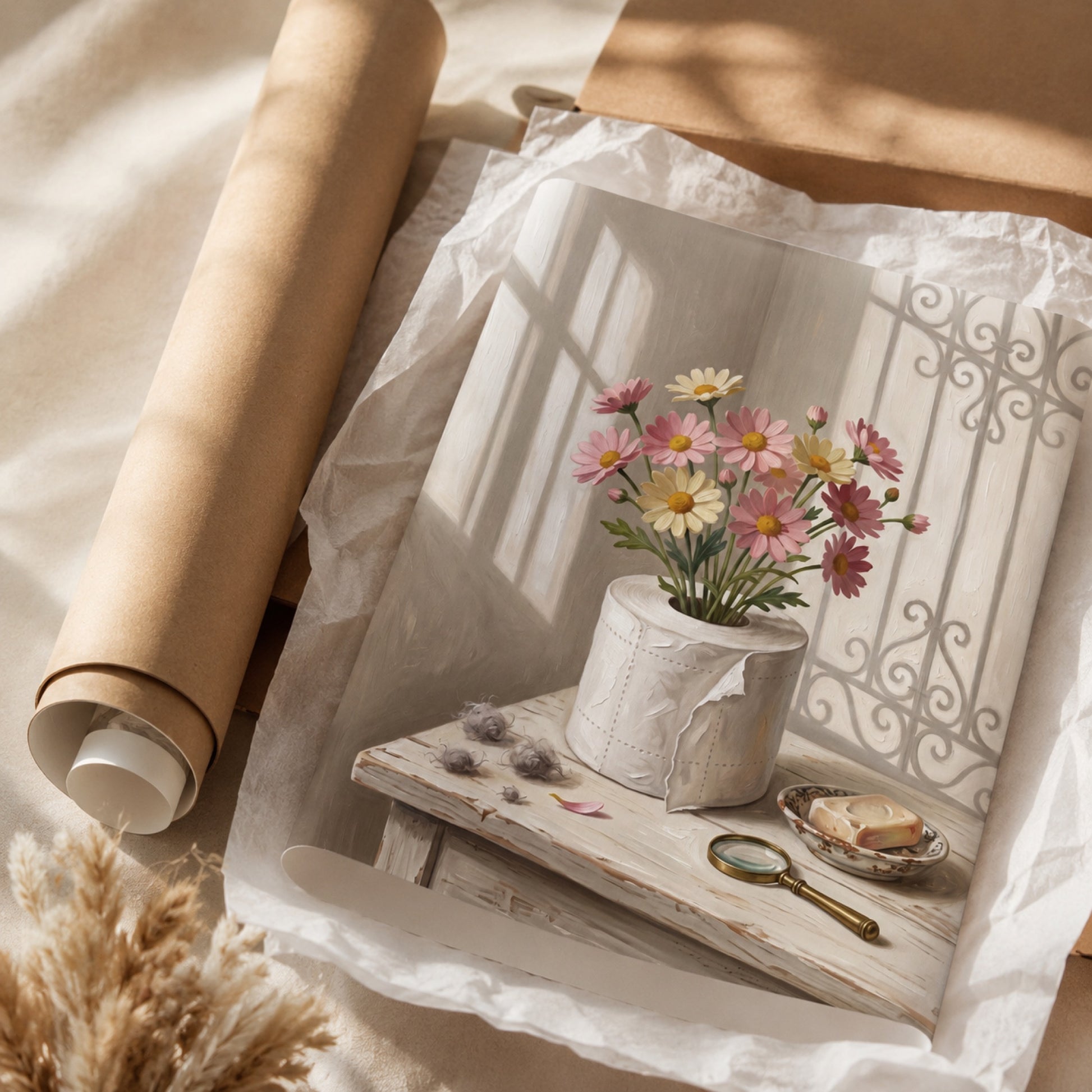 Toilet Paper Daisies Wall Art Decor preview 8