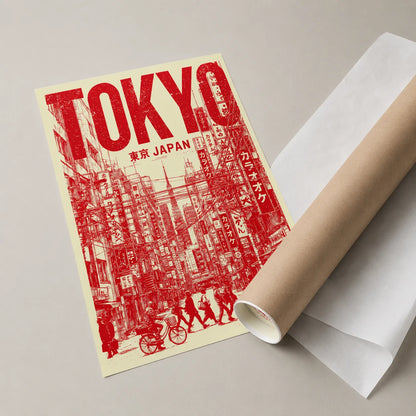 Tokyo Japan Street Wall Art Decor - Wall Art Decor - back view