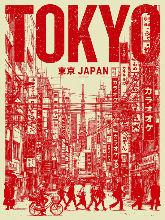 Tokyo Japan Street Wall Art Decor - Wall Art Decor - front view