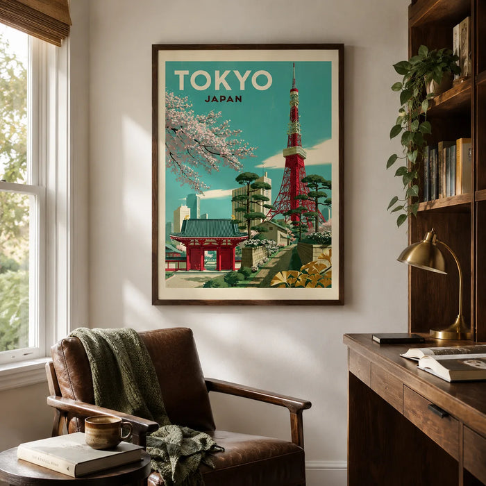 Tokyo Japan Vintage Travel Wall Art Decor