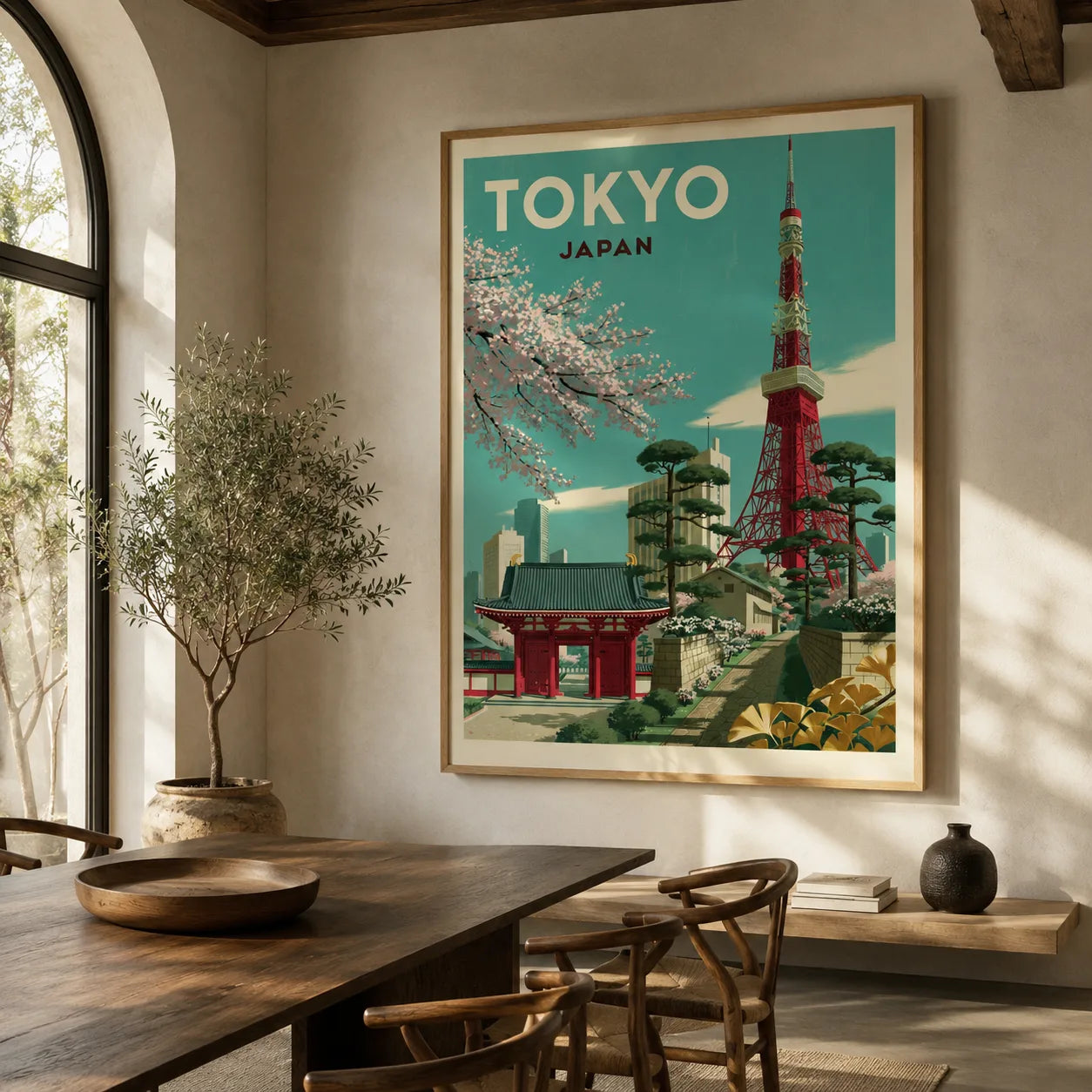 Tokyo Japan Vintage Travel Wall Art Decor - Wall Art Decor - close up