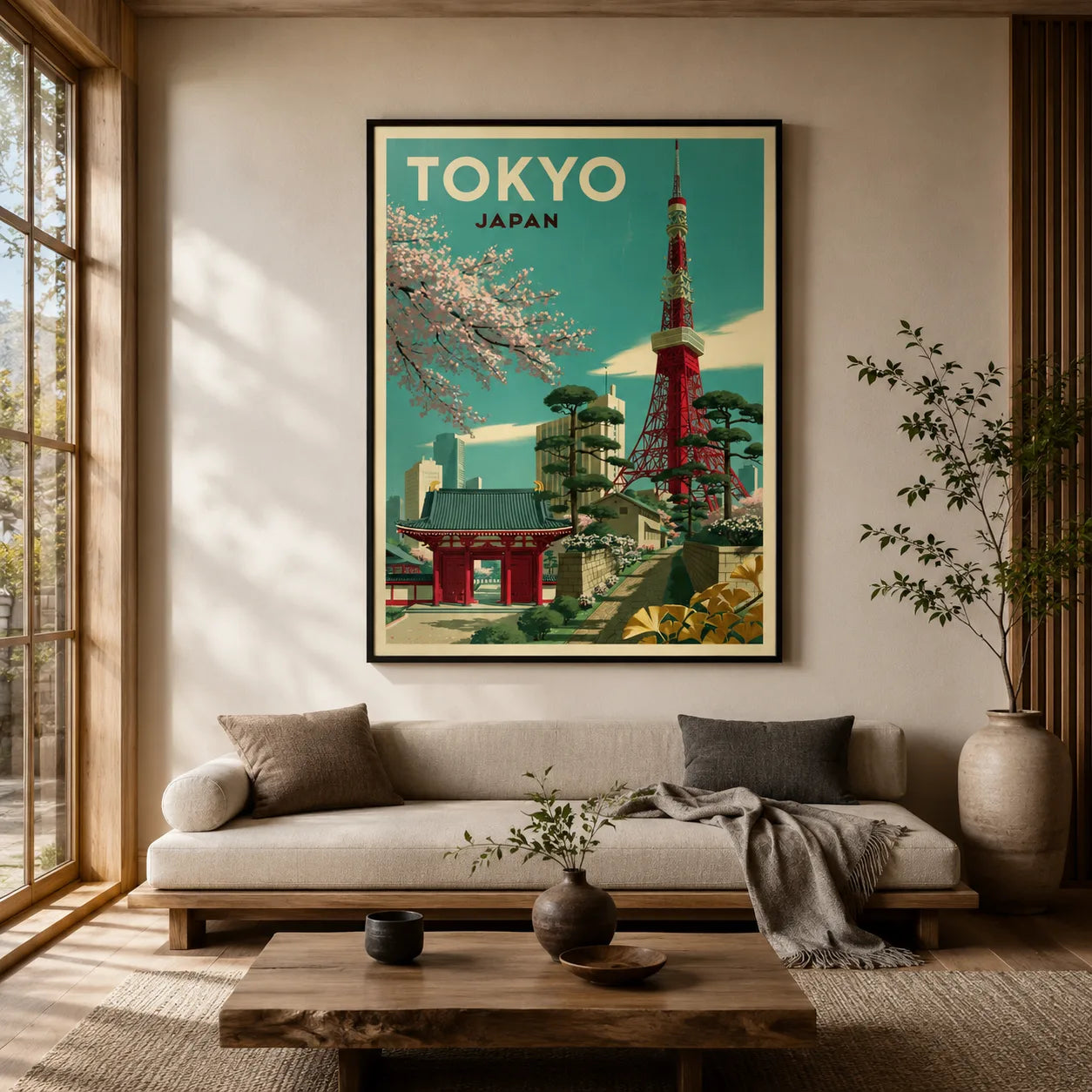 Tokyo Japan Vintage Travel Wall Art Decor - Wall Art Decor - detail