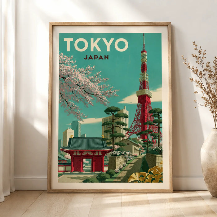 Tokyo Japan Vintage Travel Wall Art Decor