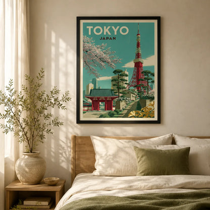 Tokyo Japan Vintage Travel Wall Art Decor - Wall Art Decor - styled
