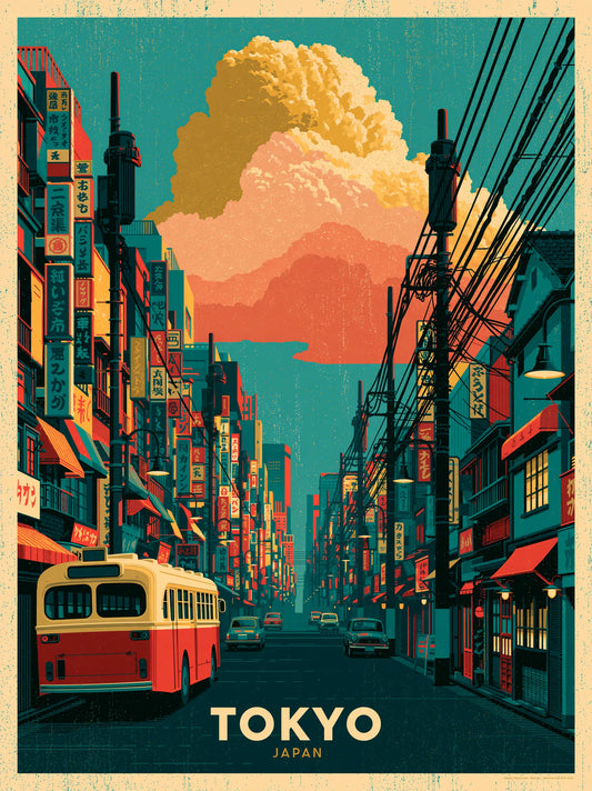Tokyo Vintage Street Wall Art Decor - Wall Art Decor - front view