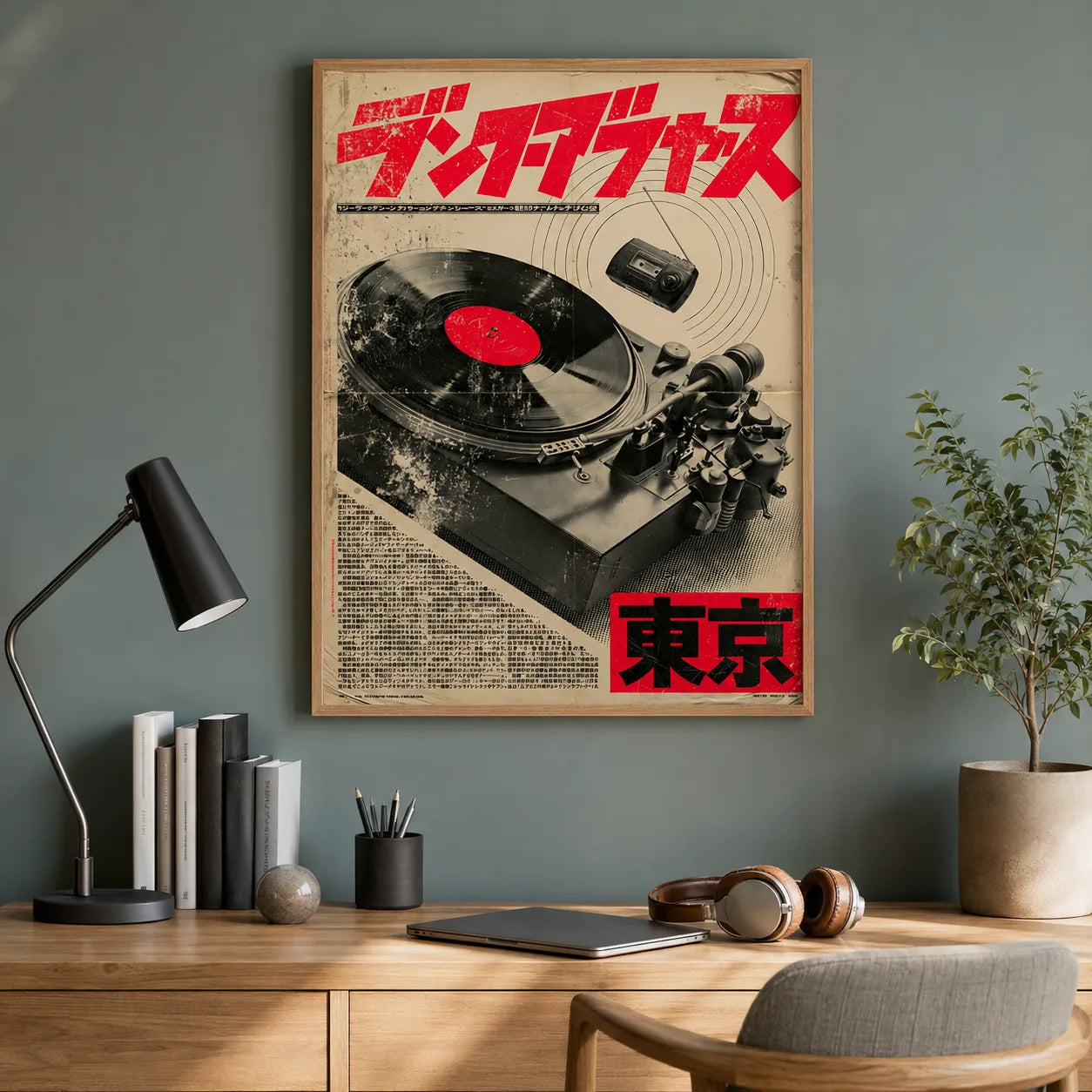 Tokyo Vinyl Turntable Wall Art Decor - Wall Art Decor - alternate angle