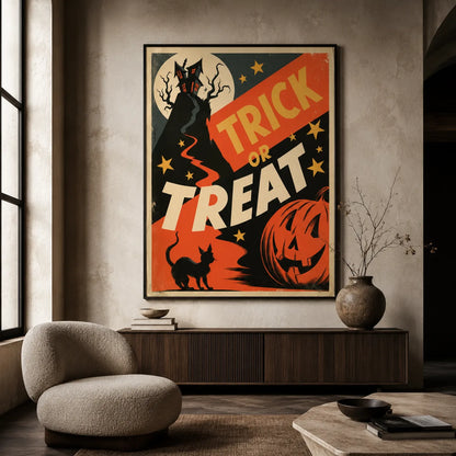Trick or Treat Halloween Wall Art Decor - Wall Art Decor - close up