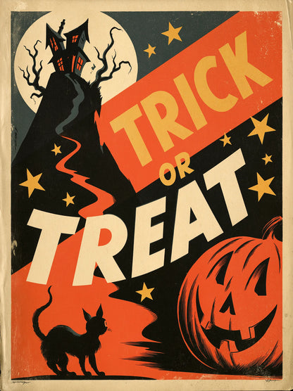 Trick or Treat Halloween Wall Art Decor - Wall Art Decor - front view