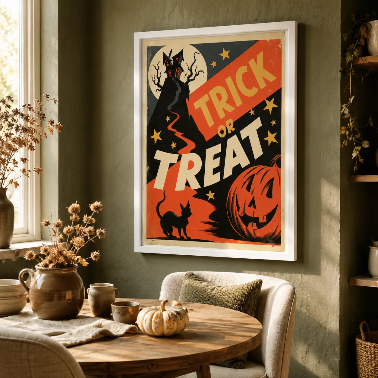 Trick or Treat Halloween Wall Art Decor - Wall Art Decor - in use