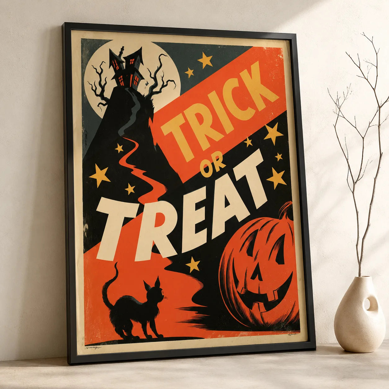 Trick or Treat Halloween Wall Art Decor - Wall Art Decor - side view