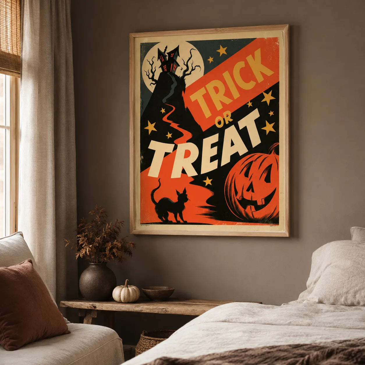 Trick or Treat Halloween Wall Art Decor - Wall Art Decor - styled