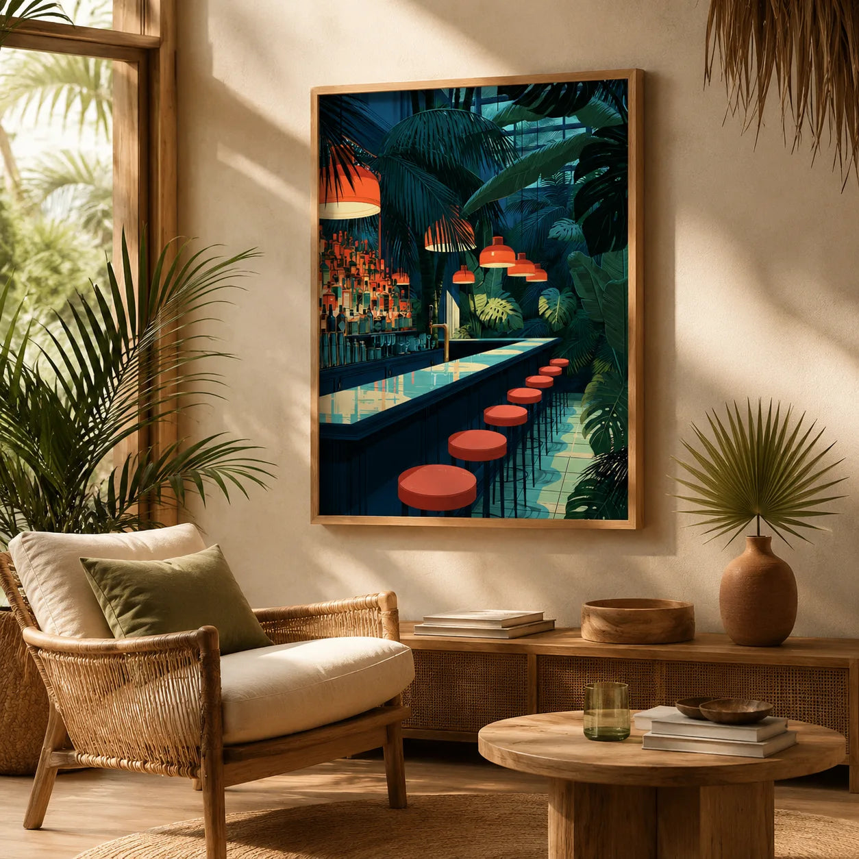 Tropical Cocktail Bar Wall Art Decor - Wall Art Decor - alternate angle