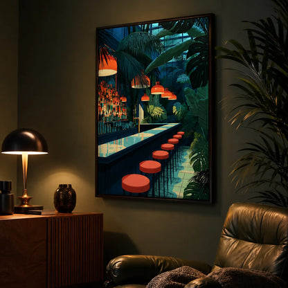 Tropical Cocktail Bar Wall Art Decor - Wall Art Decor - back view