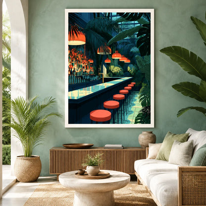 Tropical Cocktail Bar Wall Art Decor - Wall Art Decor - detail