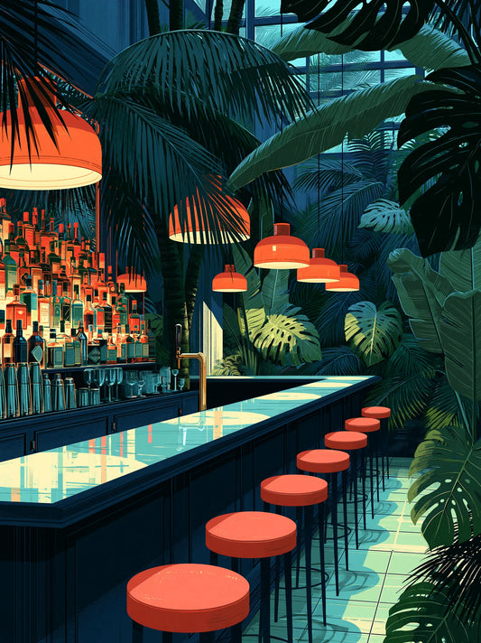 Tropical Cocktail Bar Wall Art Decor - Wall Art Decor - front view
