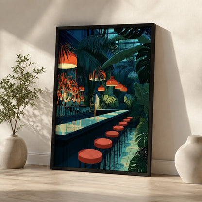Tropical Cocktail Bar Wall Art Decor - Wall Art Decor - side view