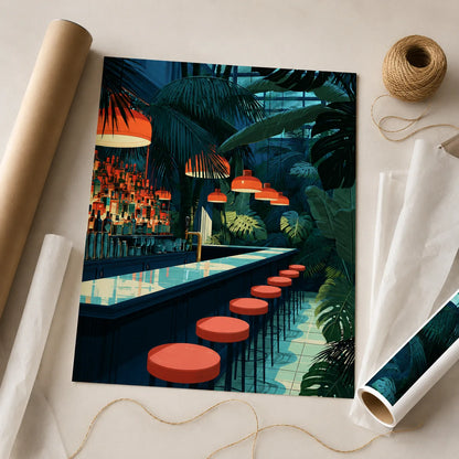 Tropical Cocktail Bar Wall Art Decor - Wall Art Decor - styled