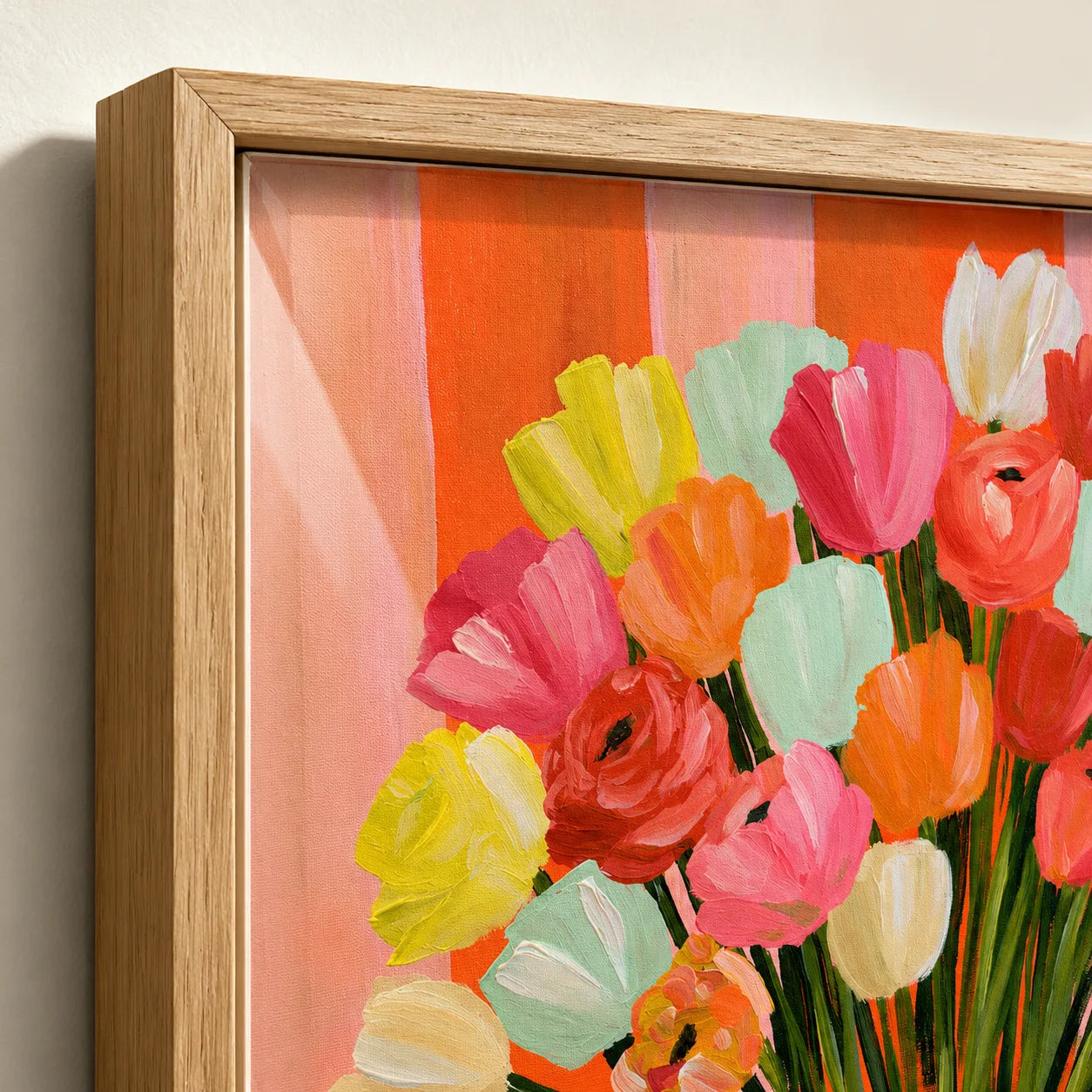 Tulip Bouquet in Striped Vase Wall Art Decor - Wall Art Decor - packaging