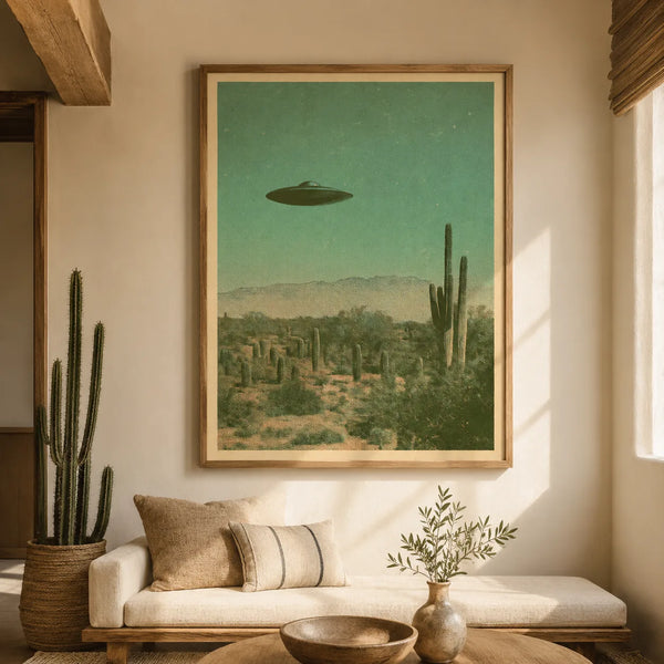 Ufo Over Desert Wall Art Decor