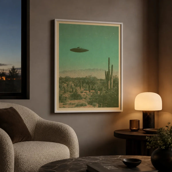 Ufo Over Desert Wall Art Decor