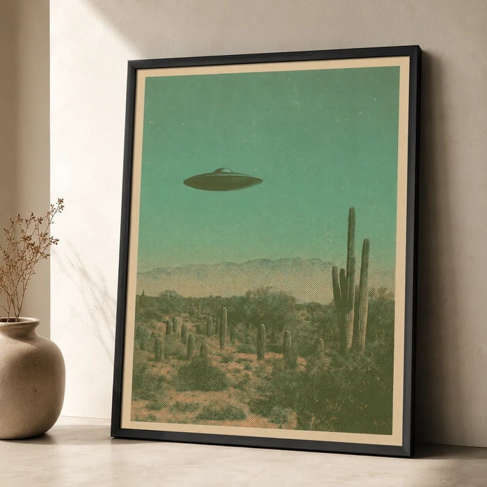 Ufo Over Desert Wall Art Decor