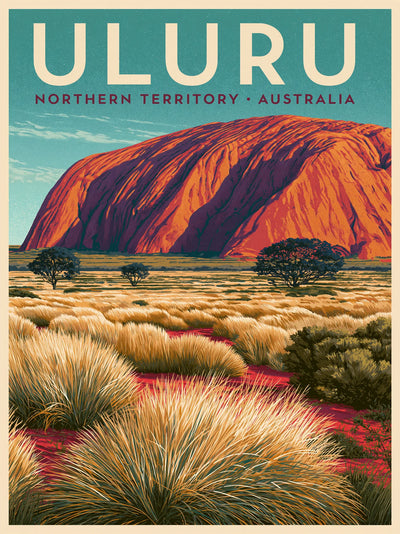 Uluru Australia Vintage Travel Wall Art Decor