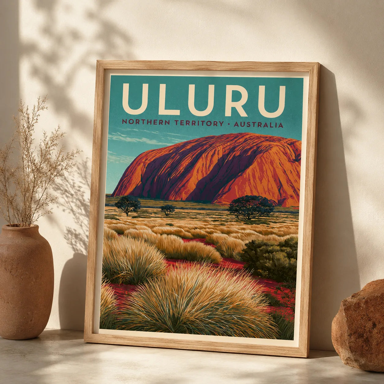 Uluru Australia Vintage Travel Wall Art Decor - Wall Art Decor - side view
