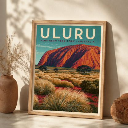 Uluru Australia Vintage Travel Wall Art Decor - Wall Art Decor - side view