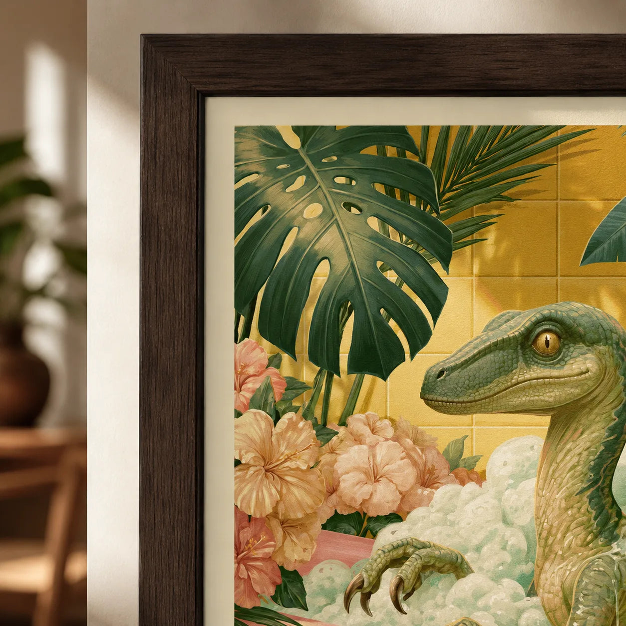 Velociraptor Bubble Bath Wall Art Decor - Wall Art Decor - packaging
