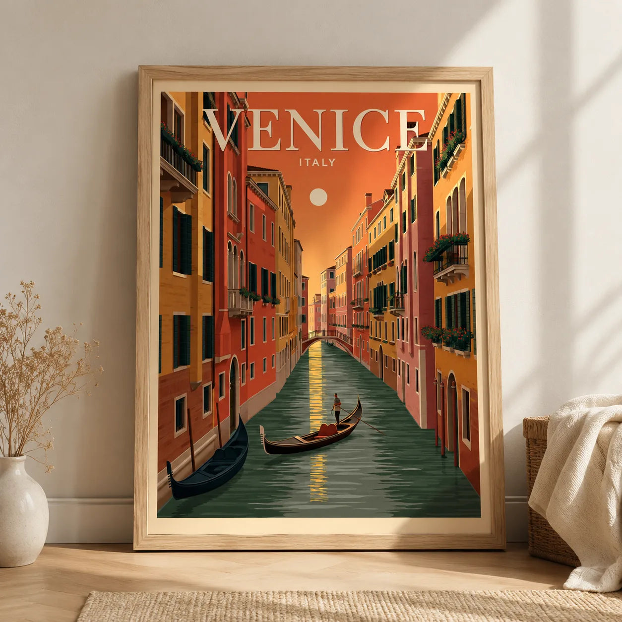 Venice Italy Canal Wall Art Decor - Wall Art Decor - side view