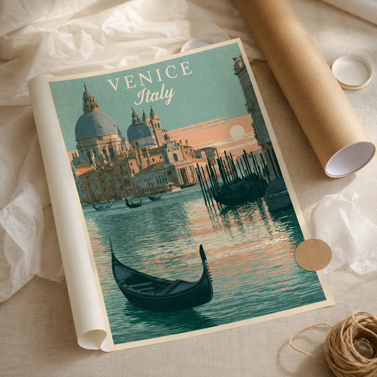 Venice Italy Gondola Wall Art Decor - Wall Art Decor - back view