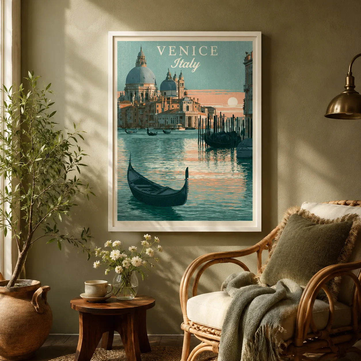Venice Italy Gondola Wall Art Decor - Wall Art Decor - in use