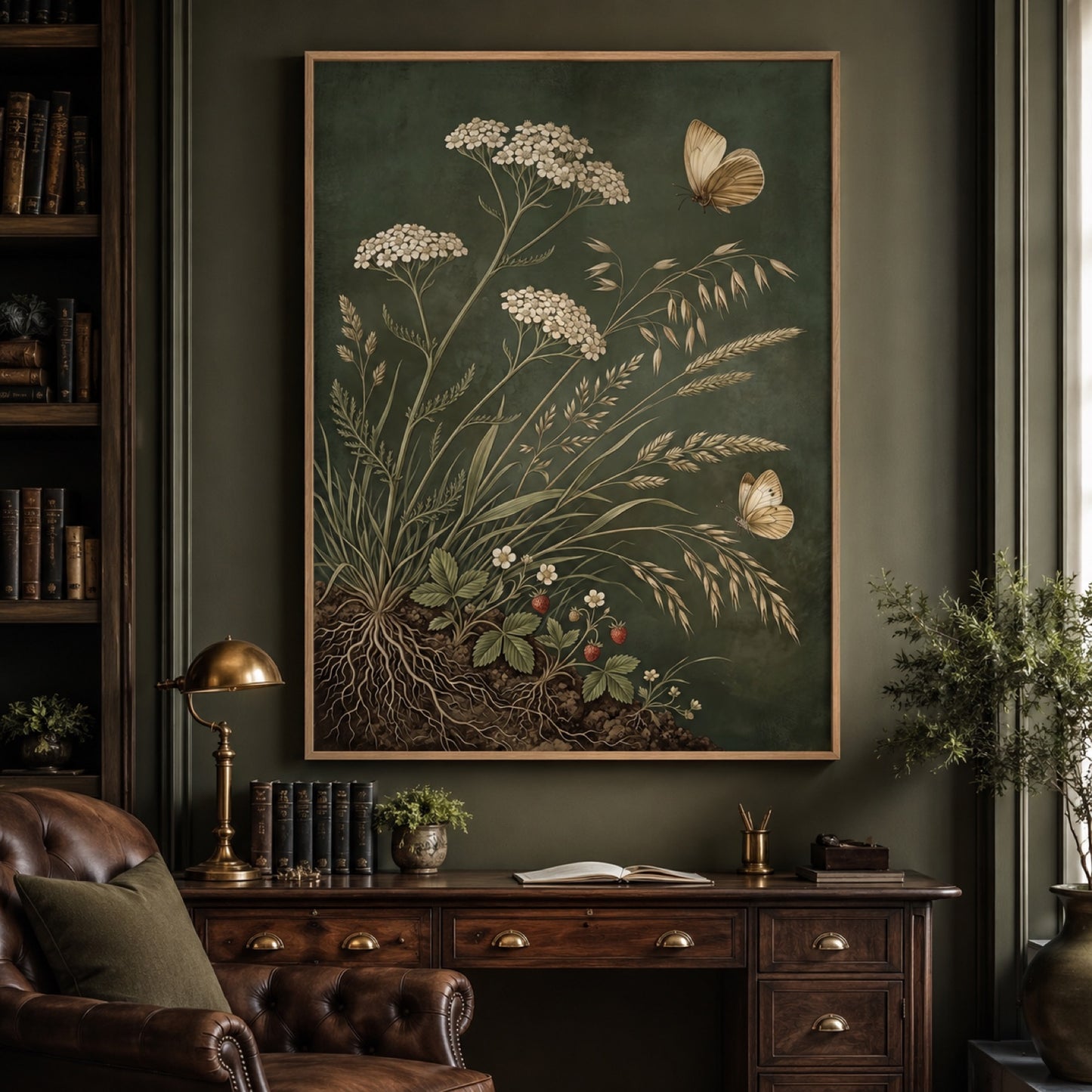 Vintage Botanical Wildflowers and Butterflies Wall Art Decor – preview 10