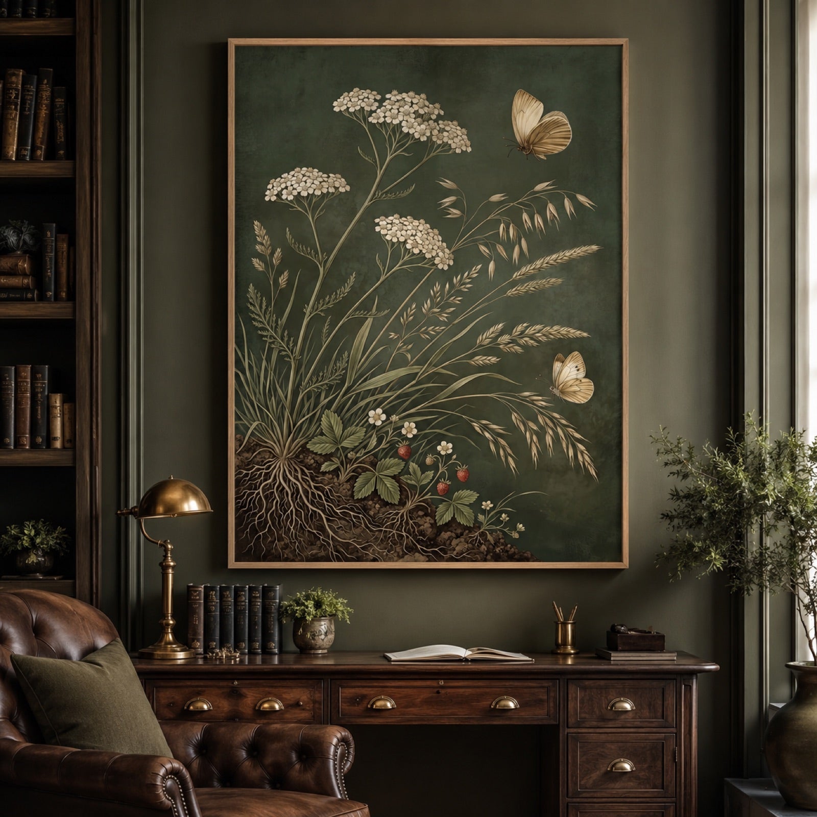 Vintage Botanical Wildflowers and Butterflies Wall Art Decor – preview 10